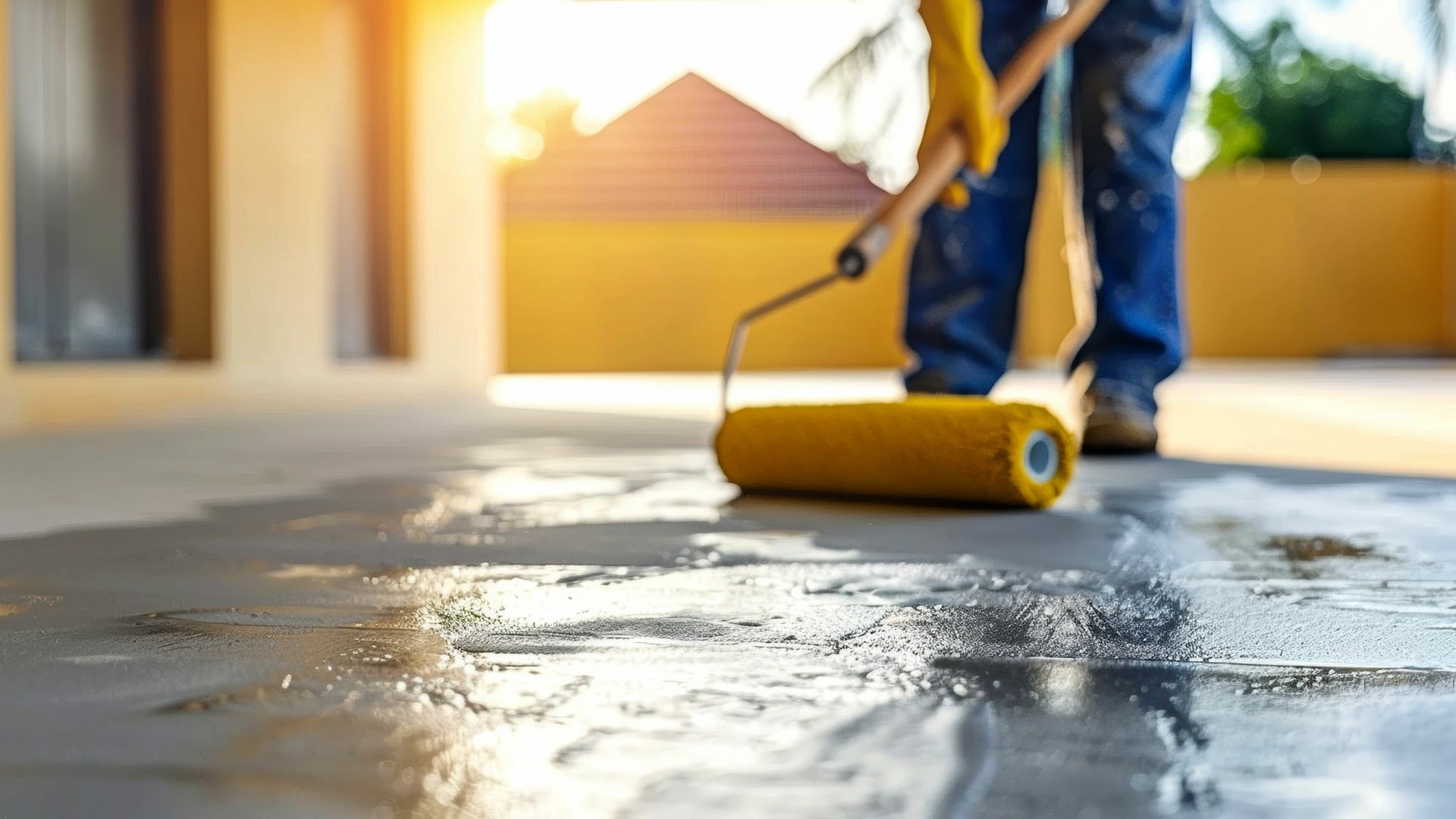 Happy customer with cleaned patio